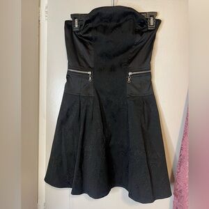Forever 21 - Black Strapless Fit & Flare Jacquard Mini Dress